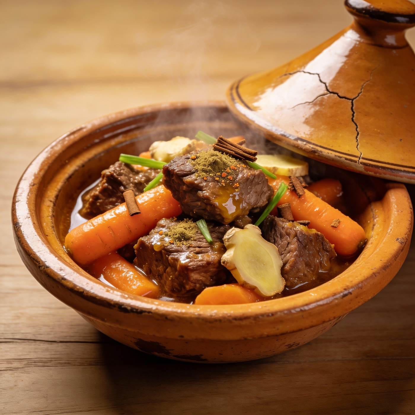 Tajine boeuf carottes et gingembre